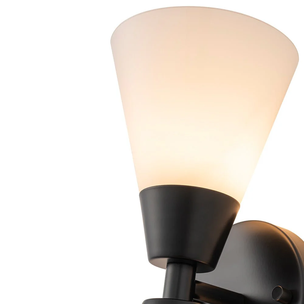 Mid-Century 2-Light Up Down Opal Glass Cone Wall Sconce - Image 23