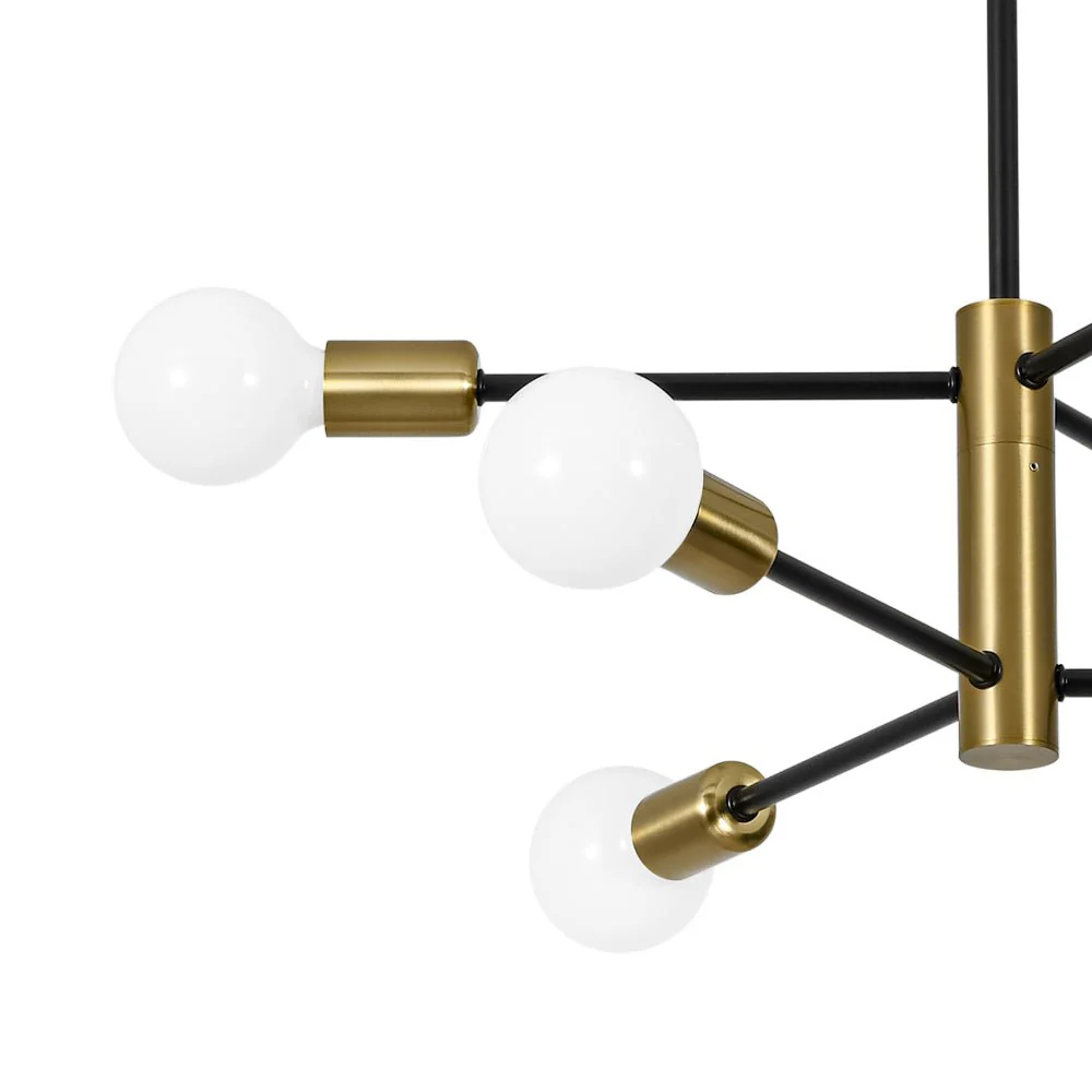Mid-century 6-Light Black Brass Tiered Sputnik Chandelier - Image 11