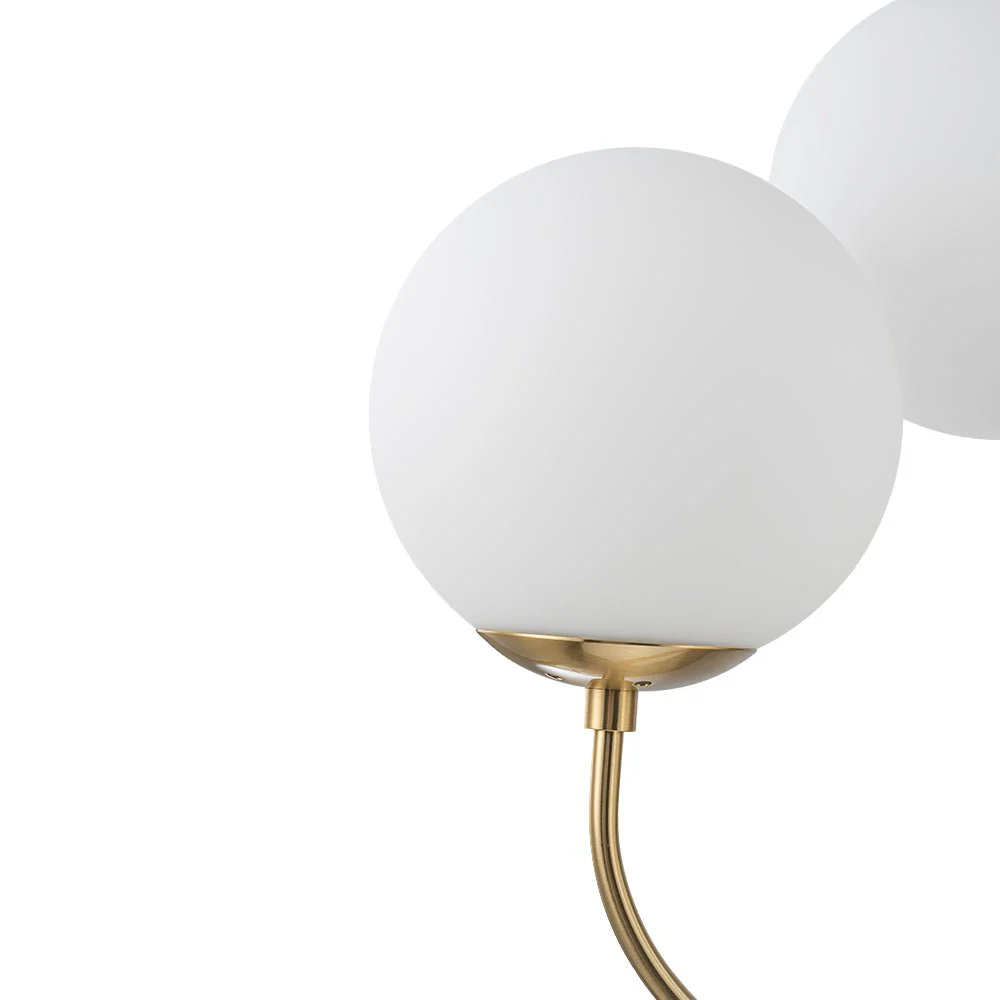 Mid-Century 6-Light Goose Arm Opal Glass Globe Tiered Chandelier - Image 12