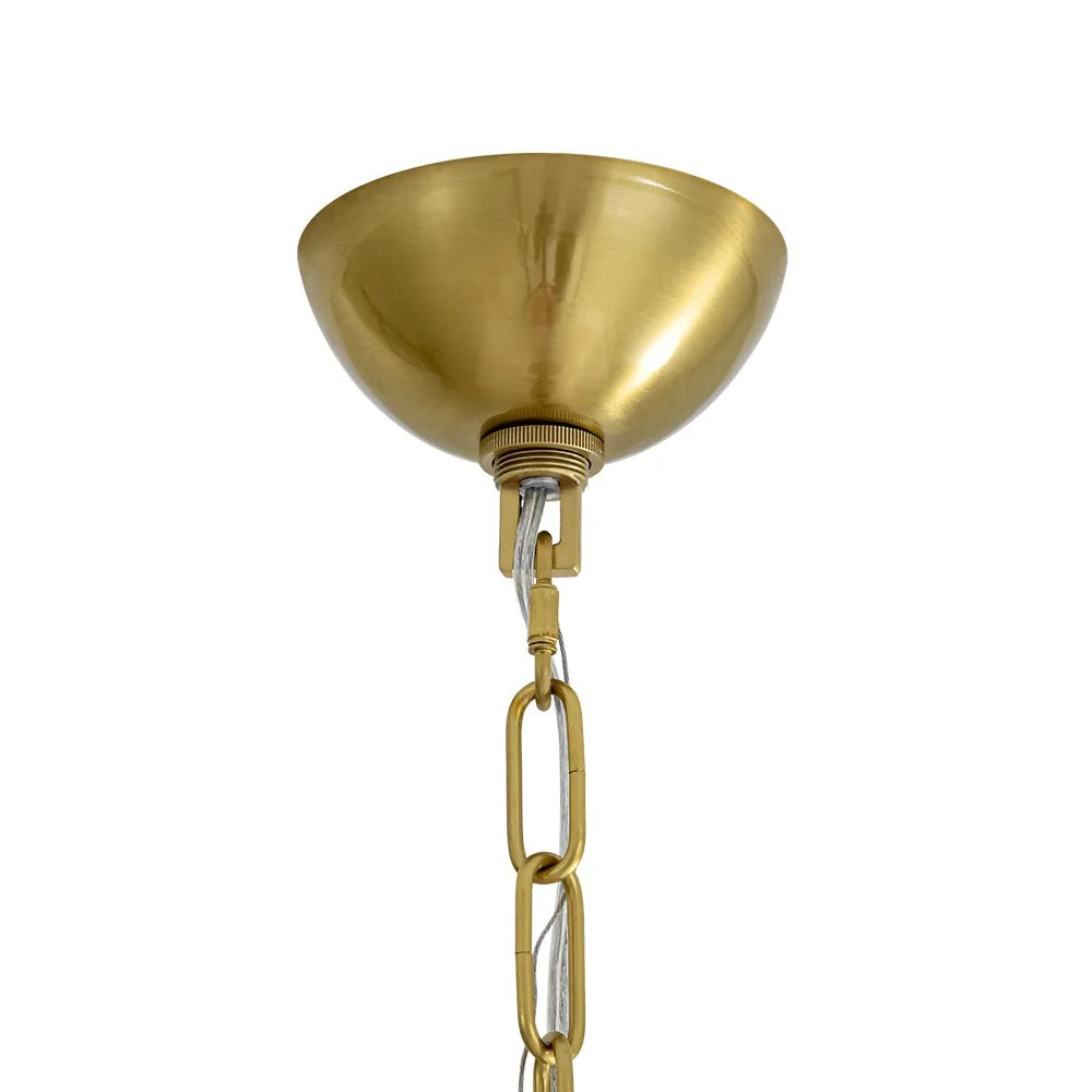 Mid-Century Brass 1-light Clear Reeded Glass Globe Pendant - Image 15