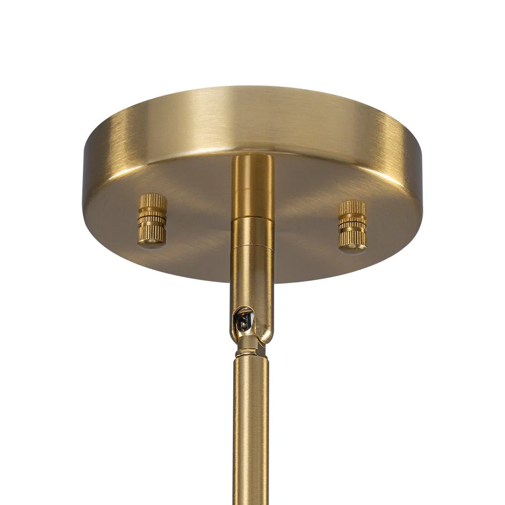 Mid-Century Brass 1-light Shine Opal Glass Globe Pendant - Image 11
