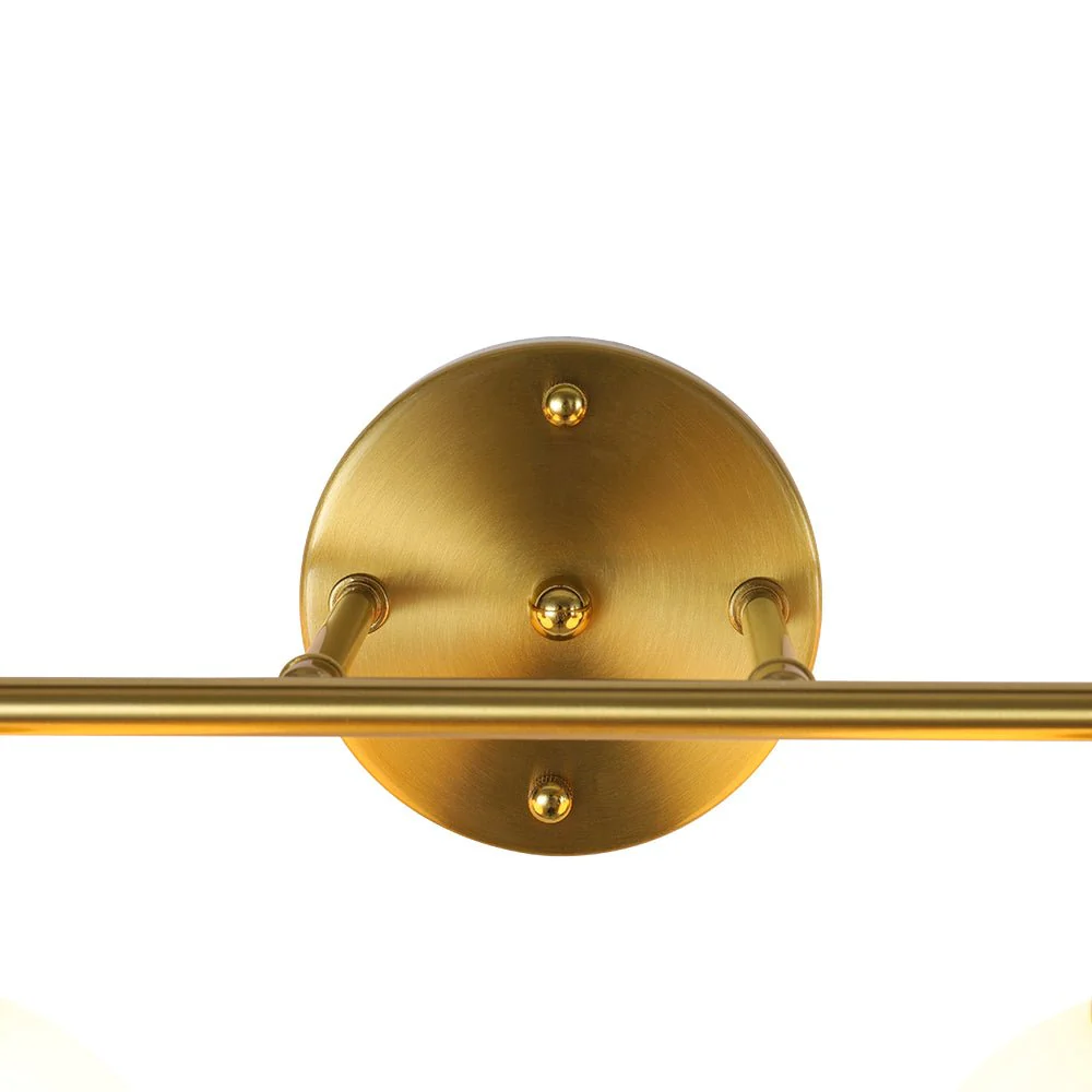 Mid-Century Brass 4-Light Glass Globe Vanity Sconce - Image 15