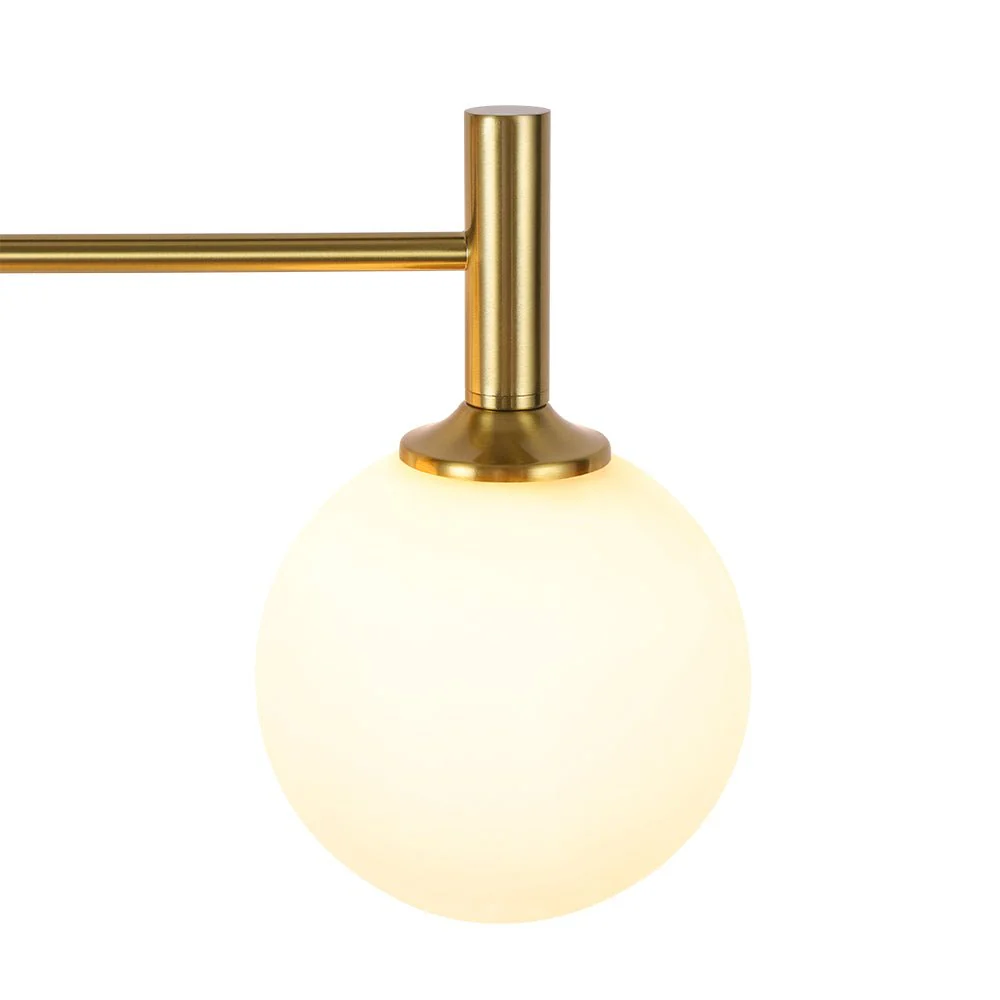 Mid-Century Brass 4-Light Glass Globe Vanity Sconce - Image 16