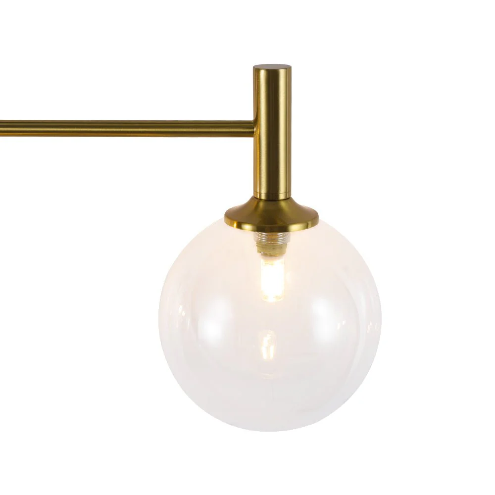 Mid-Century Brass 4-Light Glass Globe Vanity Sconce - Image 17