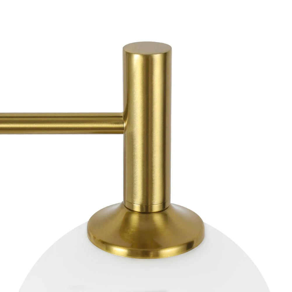 Mid-Century Brass 4-Light Glass Globe Vanity Sconce - Image 18