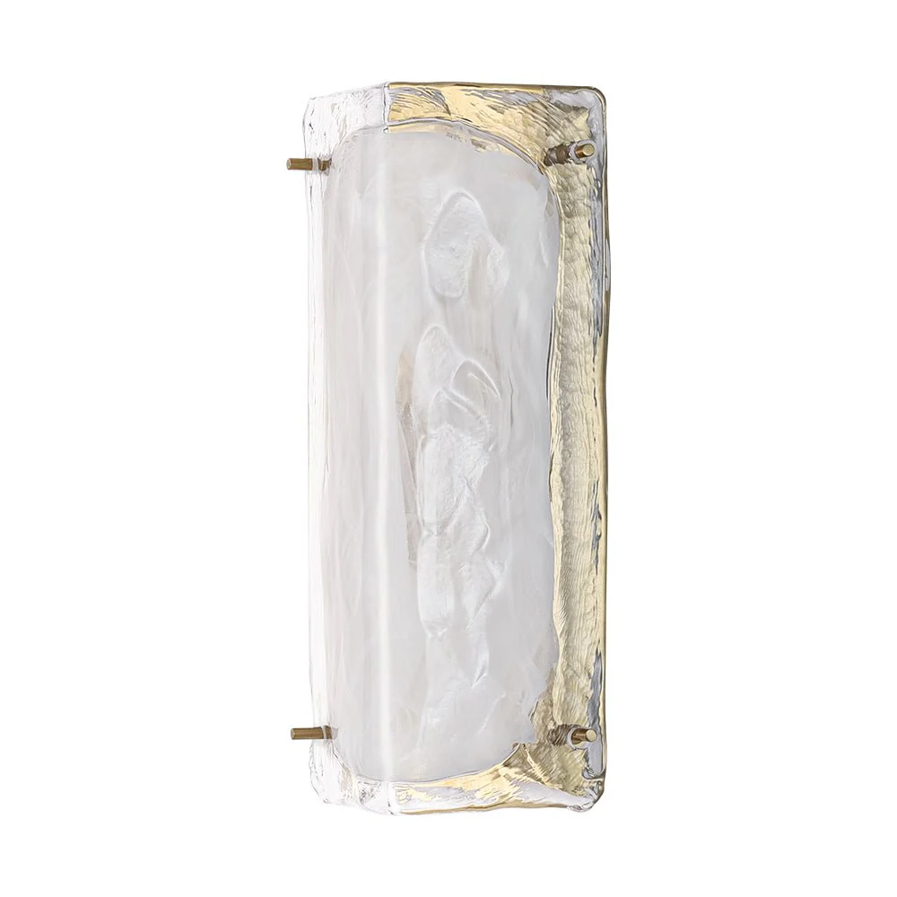 Mid-Century Brass White Glazed Glass Linear Wall Sconce - Image 11