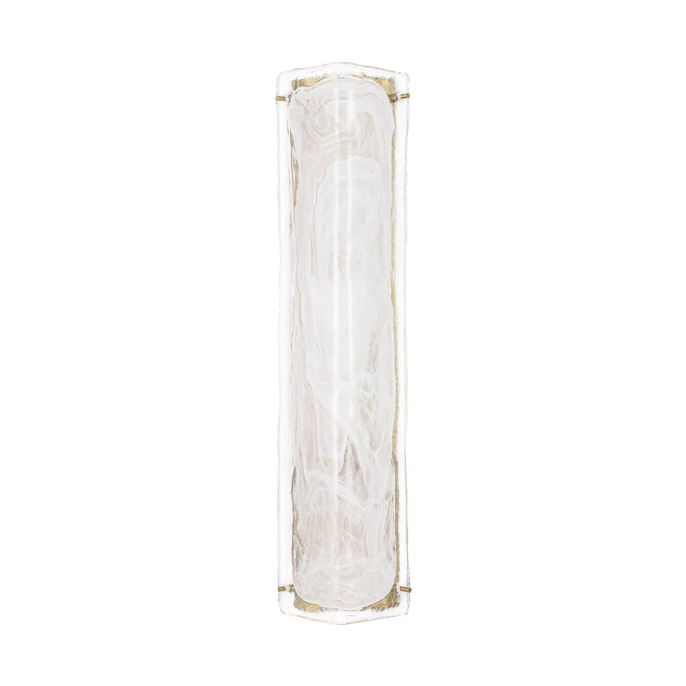 Mid-Century Brass White Glazed Glass Linear Wall Sconce - Image 21