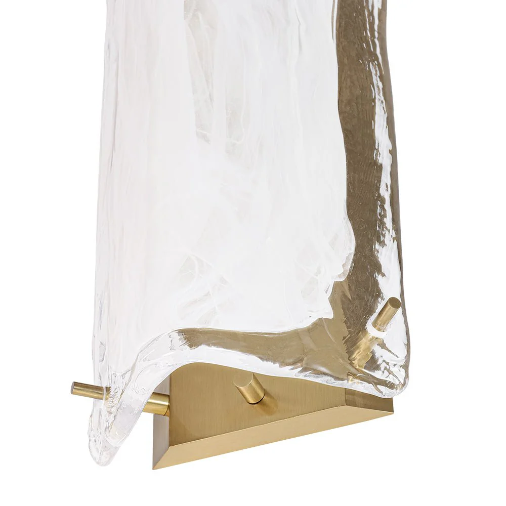Mid-Century Brass White Glazed Glass Linear Wall Sconce - Image 27