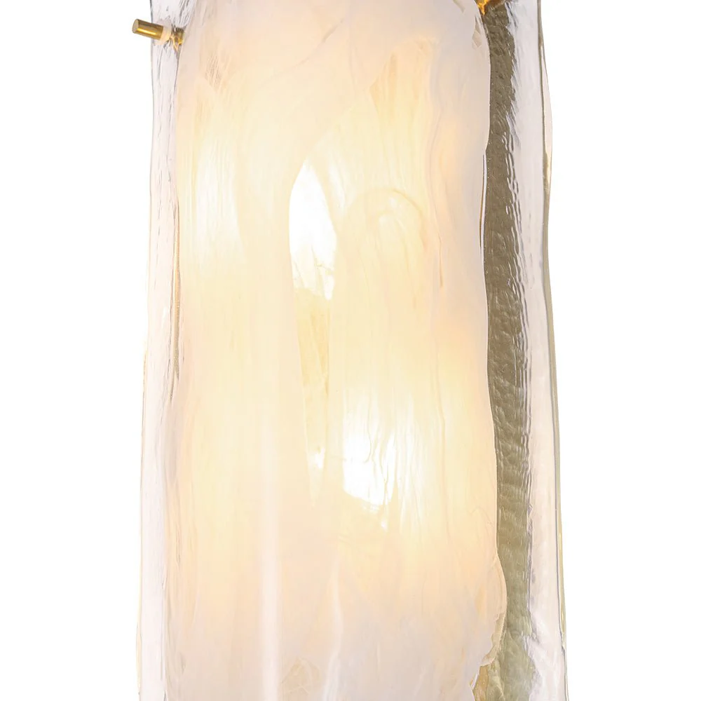 Mid-Century Brass White Glazed Glass Linear Wall Sconce - Image 28