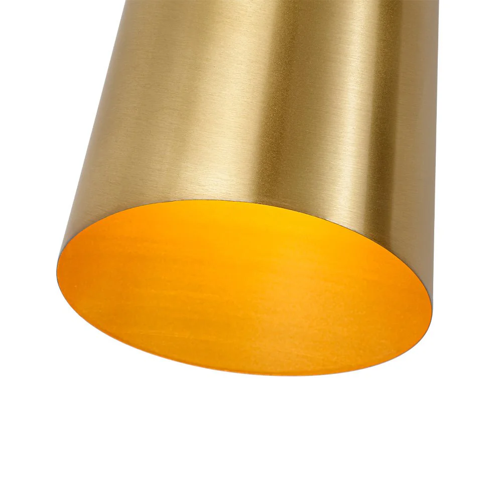 Mid-Century Brushed Brass 2-Light Up Down Dual Cone Wall Lamp - Image 14
