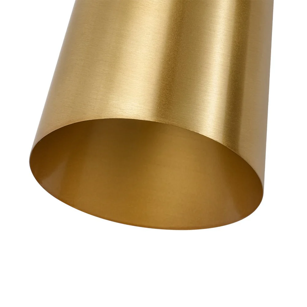 Mid-Century Brushed Brass 2-Light Up Down Dual Cone Wall Lamp - Image 15
