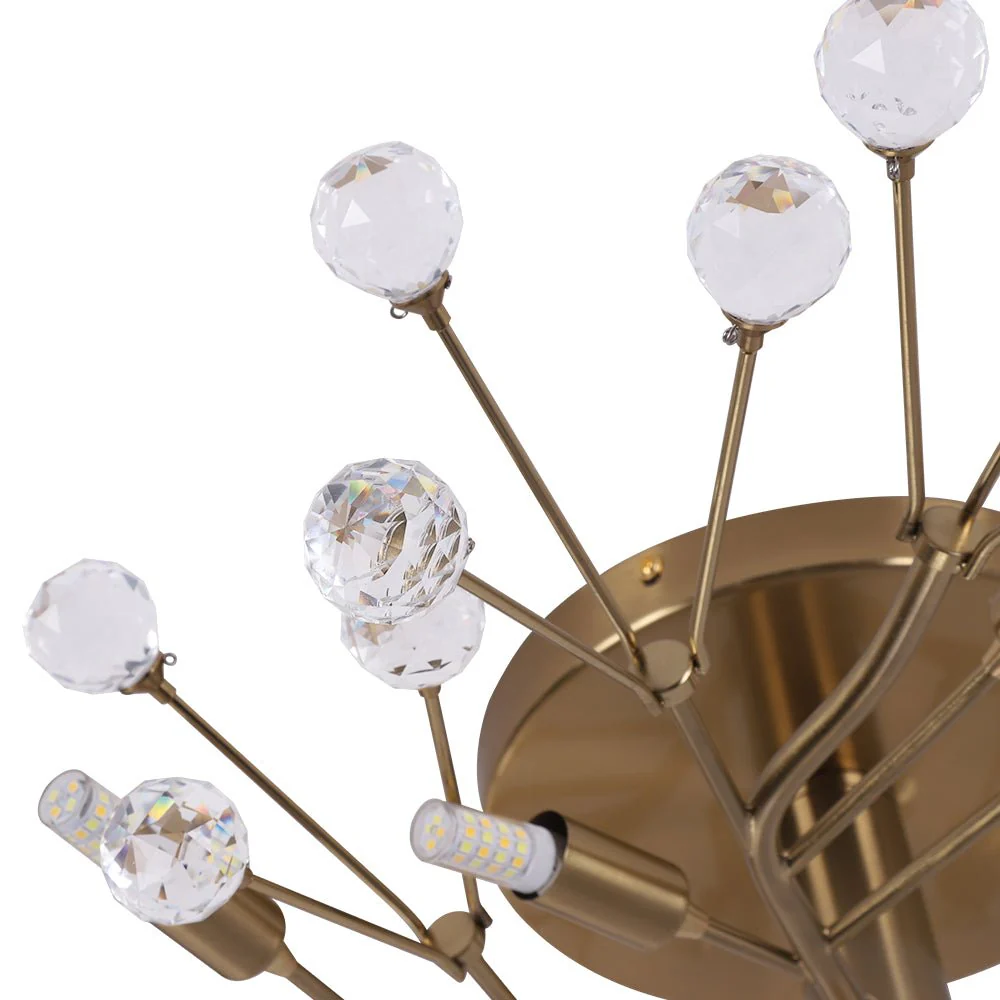 Mid-Century Firework Crystal Branching Semi Flush Mount - Image 13