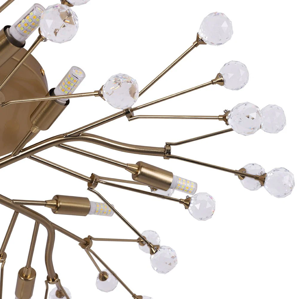 Mid-Century Firework Crystal Branching Semi Flush Mount - Image 14