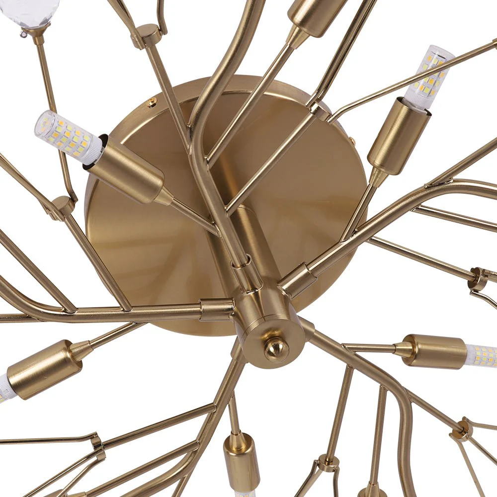 Mid-Century Firework Crystal Branching Semi Flush Mount - Image 16