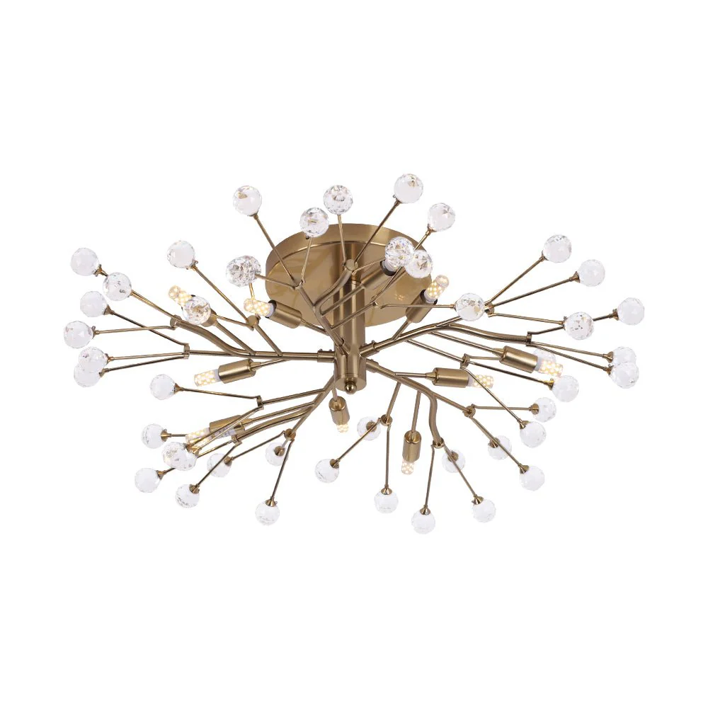 Mid-Century Firework Crystal Branching Semi Flush Mount - Image 6