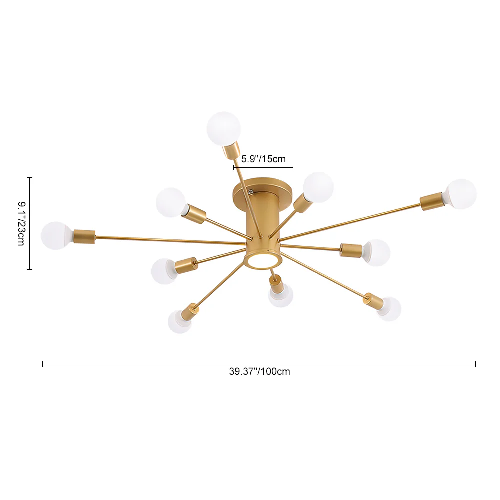 Mid-Century Flush Mount Sputnik Ceiling Light - Image 14