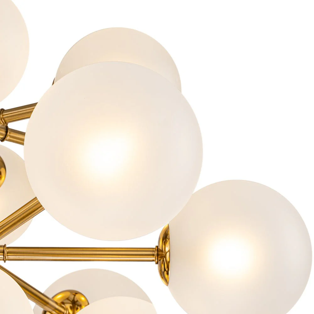 Mid-Century Frosted Glass Bubble Tiered Sputnik Chandelier - Image 15