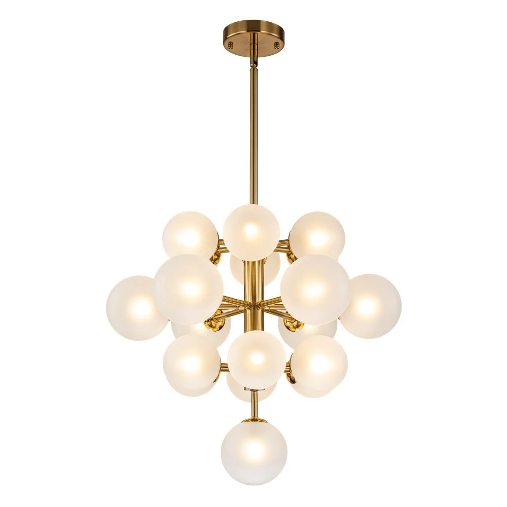 Mid-Century Frosted Glass Bubble Tiered Sputnik Chandelier - Image 4