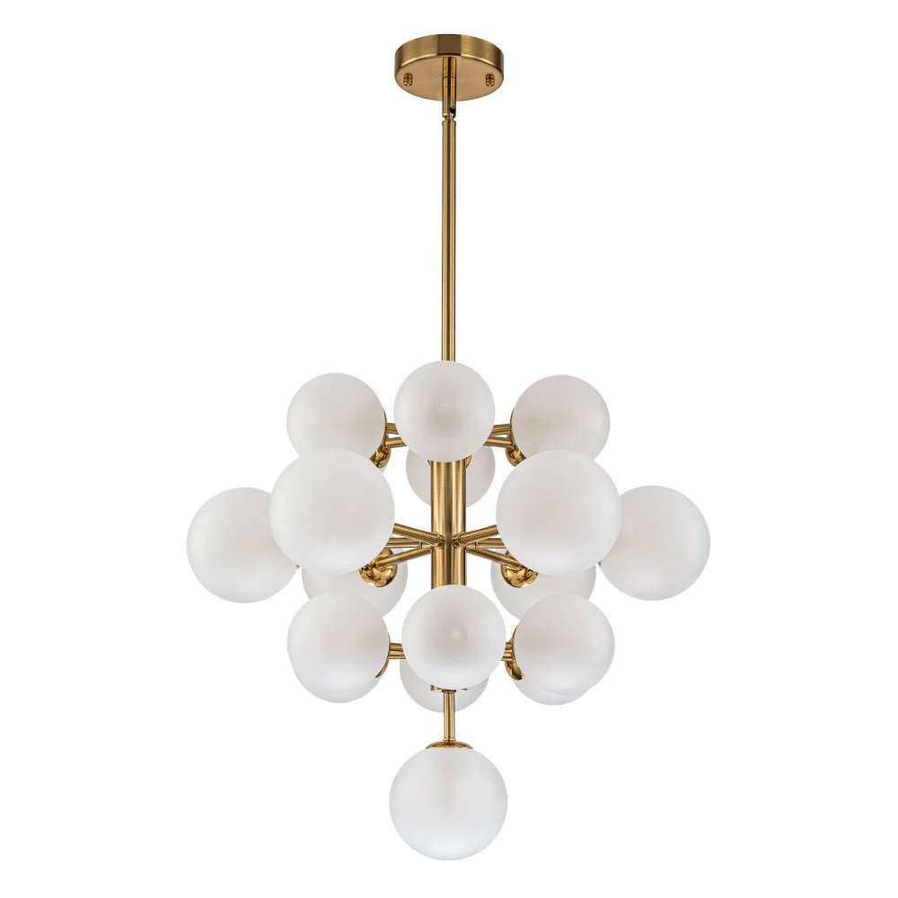 Mid-Century Frosted Glass Bubble Tiered Sputnik Chandelier - Image 5