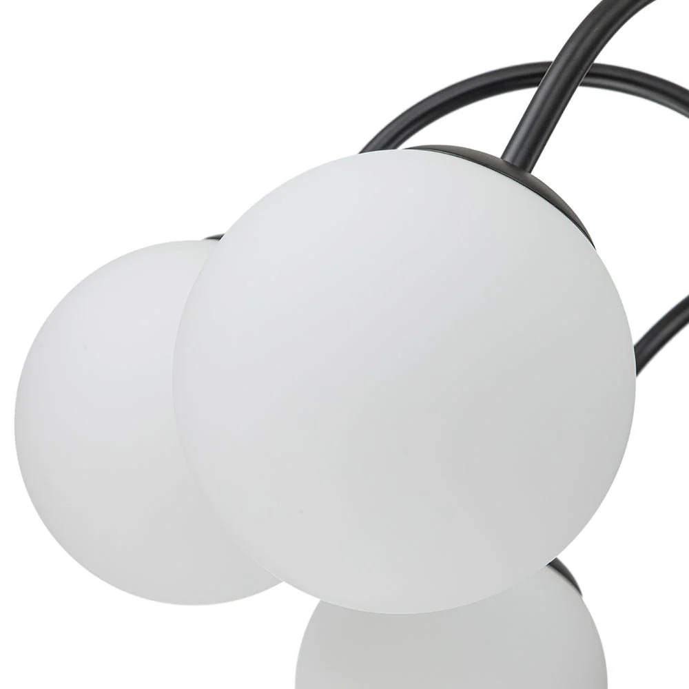 Mid-Century Frosted Glass Globe Bubble Round Chandelier - Image 16