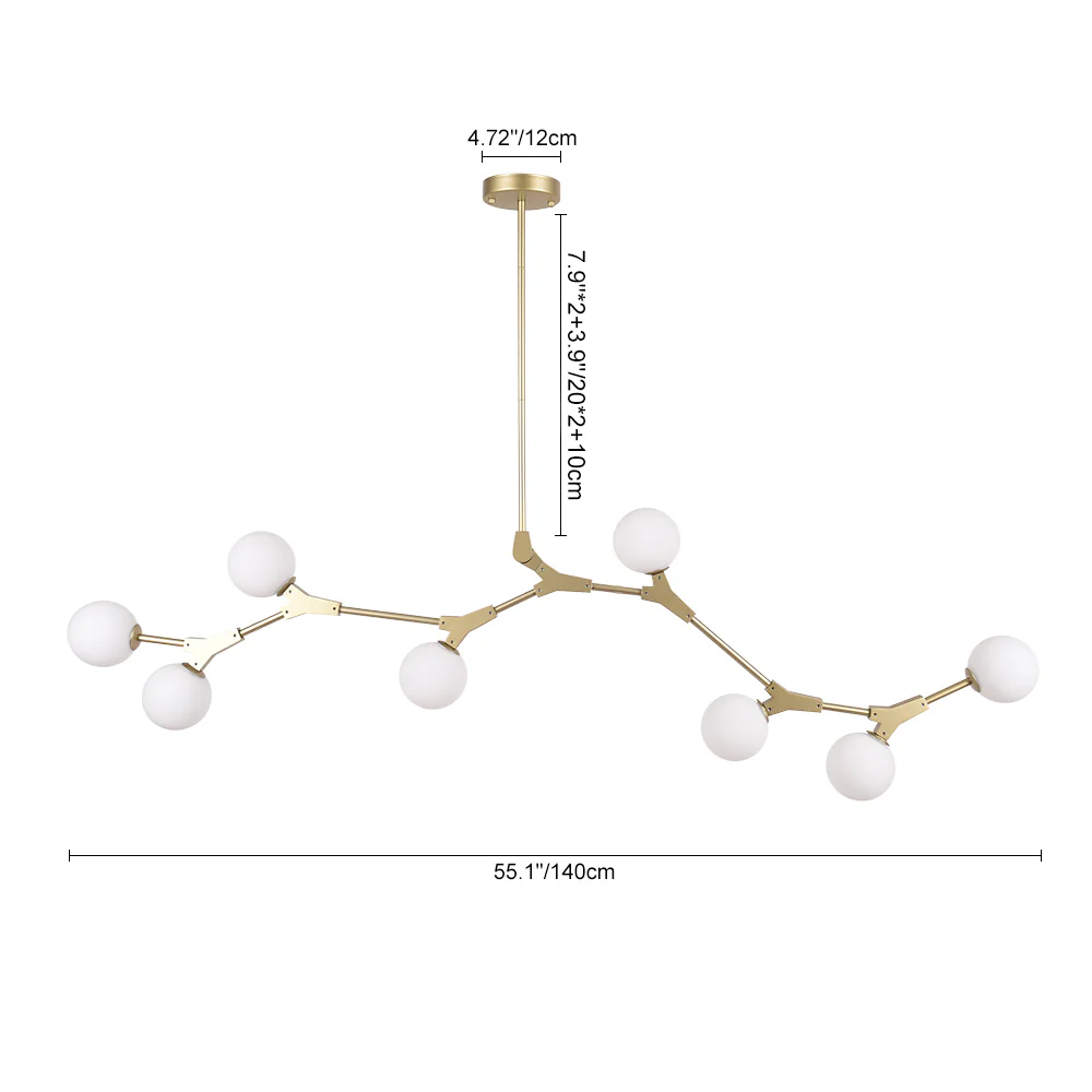 Mid-century Linear Island Branching Bubble Chandelier - Image 15
