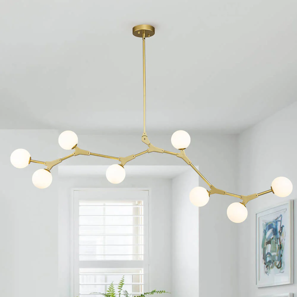 Mid-century Linear Island Branching Bubble Chandelier - Image 3