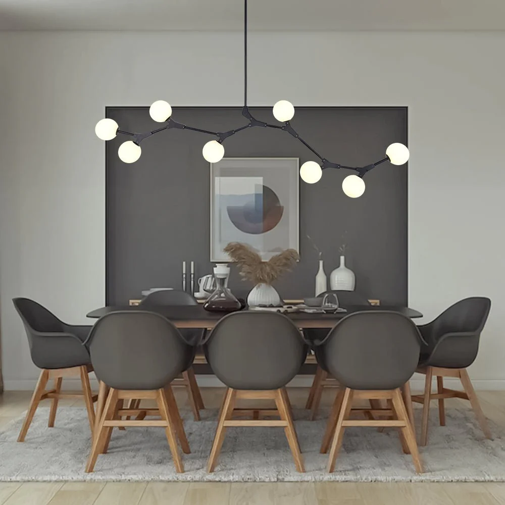 Mid-century Linear Island Branching Bubble Chandelier - Image 4