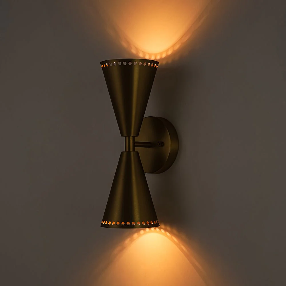 Mid-Century Modern 2-Light Up Down Cone Wall Sconce - Image 17