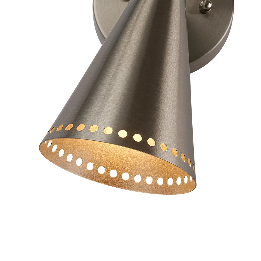 Mid-Century Modern 2-Light Up Down Cone Wall Sconce - Image 28