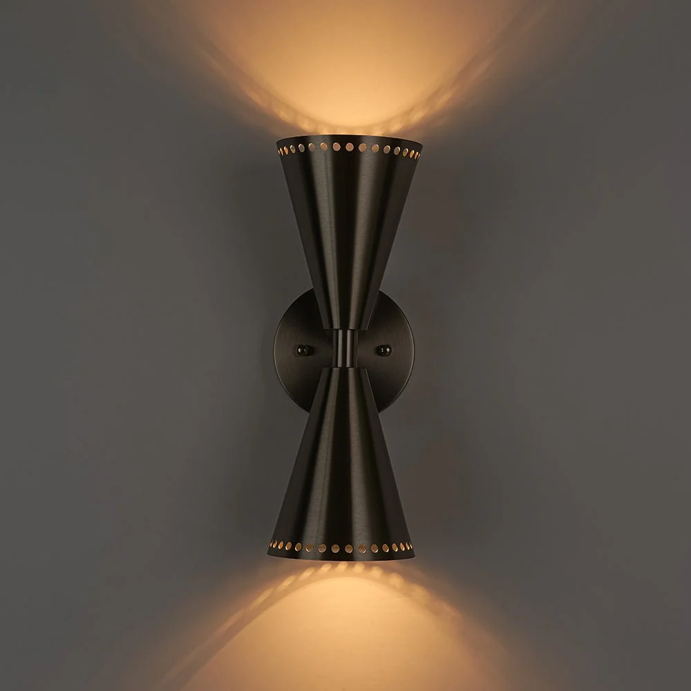 Mid-Century Modern 2-Light Up Down Cone Wall Sconce - Image 31