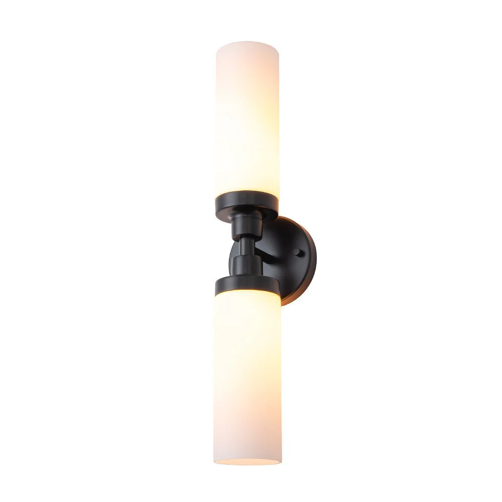 Modern 2-Light Opal Glass Cylinder Vanity Wall Lamp - Image 10