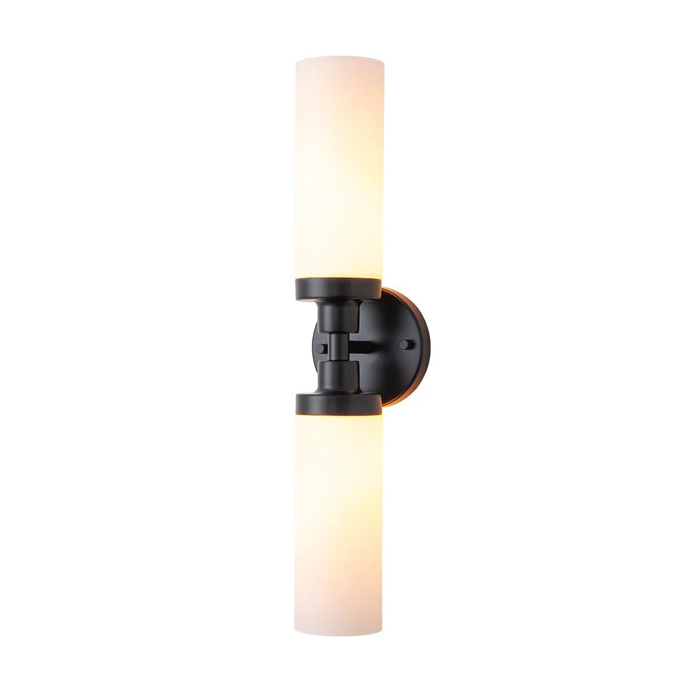 Modern 2-Light Opal Glass Cylinder Vanity Wall Lamp - Image 12