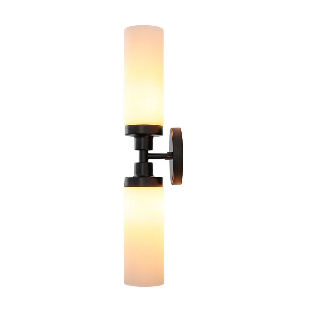Modern 2-Light Opal Glass Cylinder Vanity Wall Lamp - Image 13