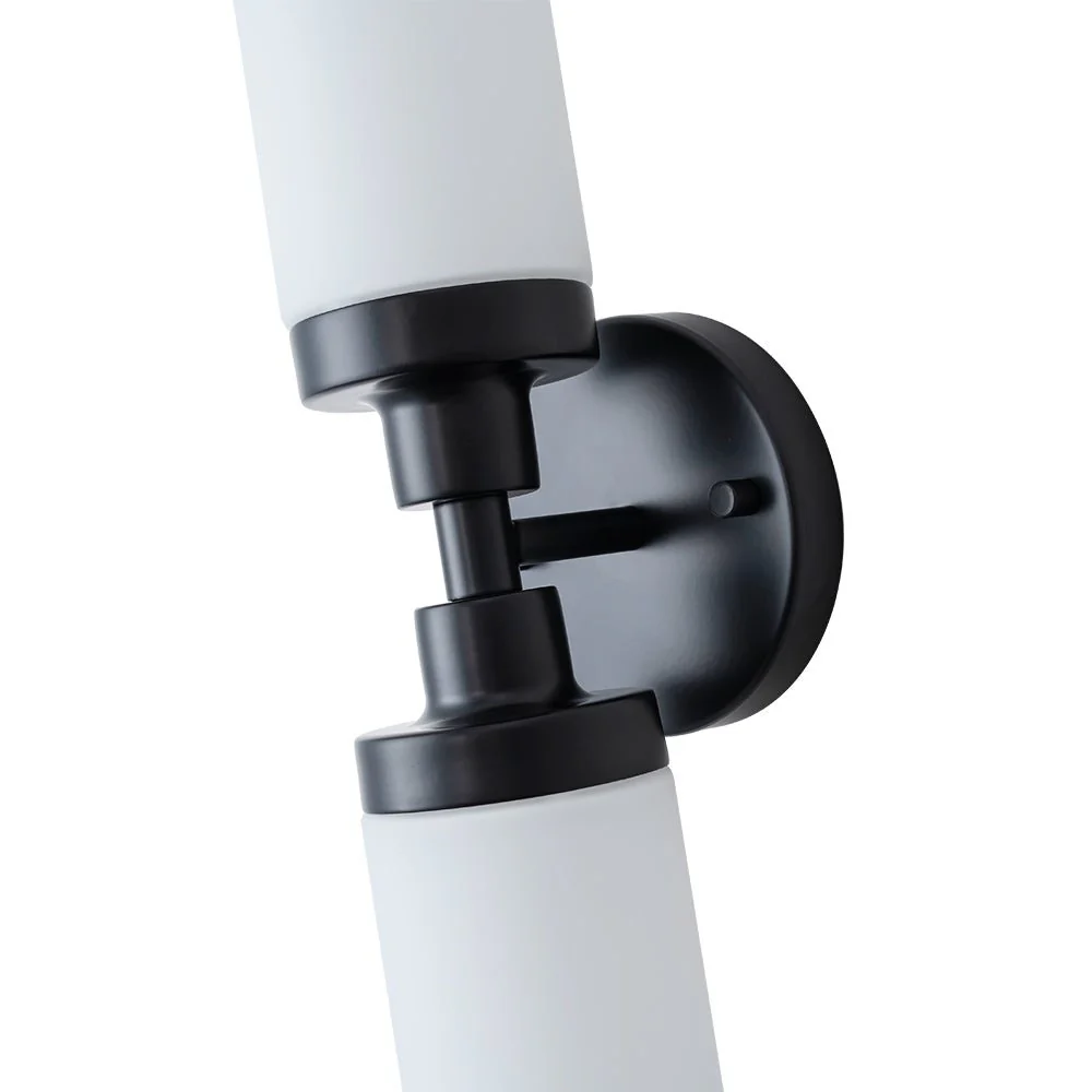 Modern 2-Light Opal Glass Cylinder Vanity Wall Lamp - Image 3