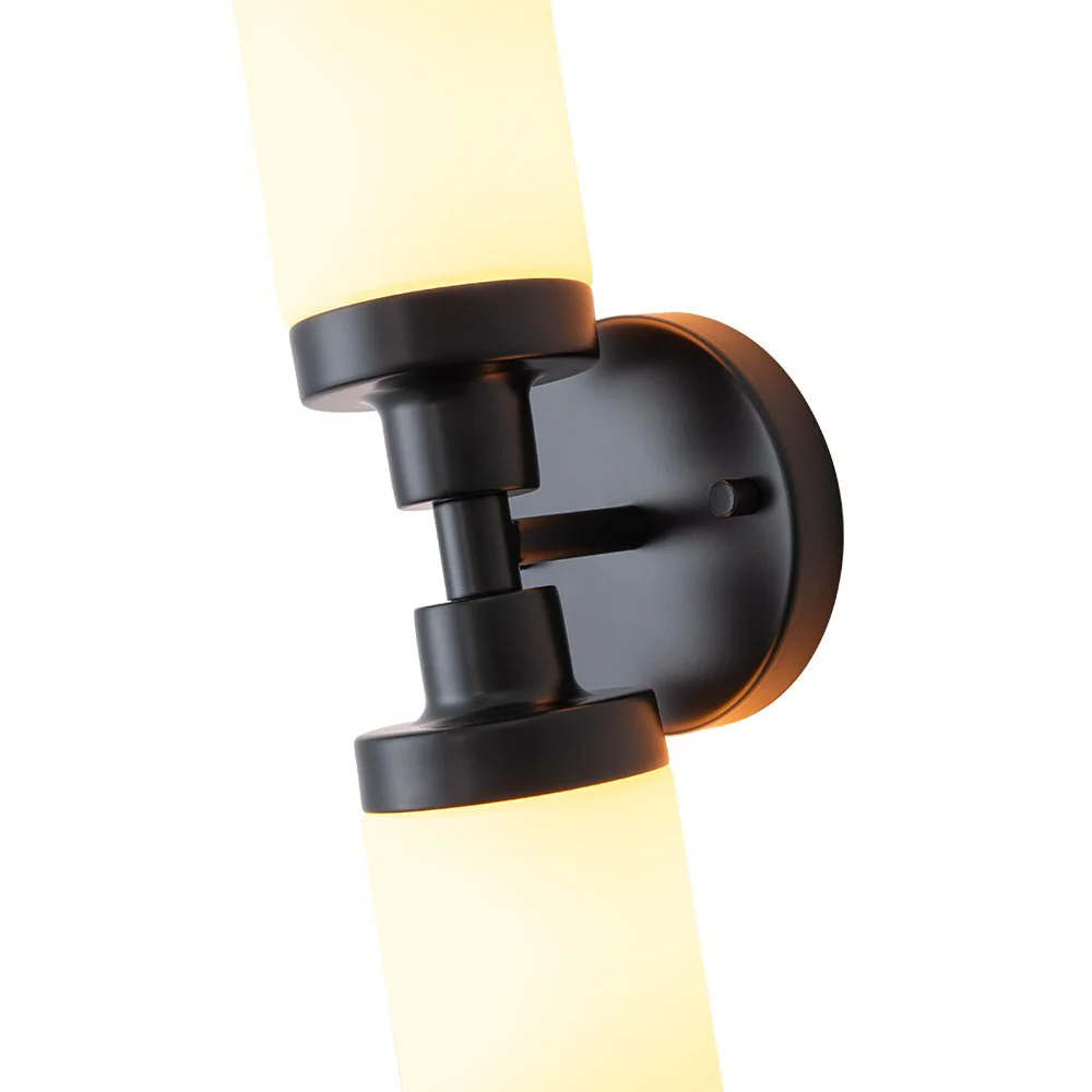 Modern 2-Light Opal Glass Cylinder Vanity Wall Lamp - Image 4