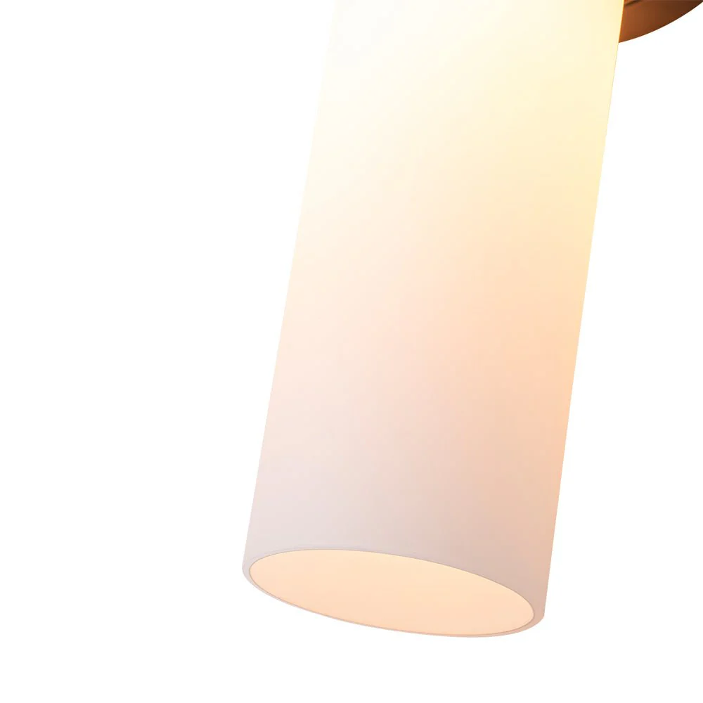 Modern 2-Light Opal Glass Cylinder Vanity Wall Lamp - Image 5