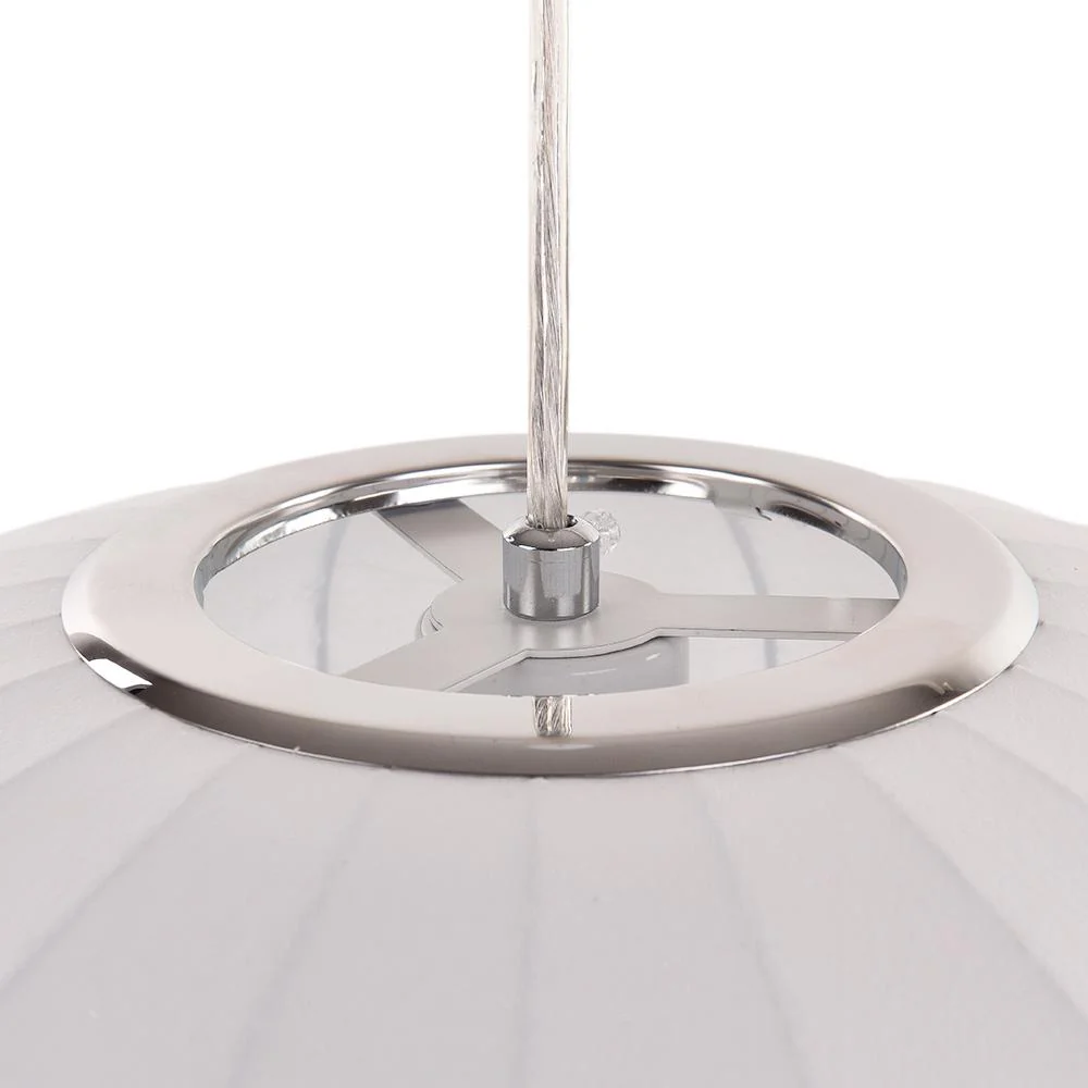 Single White Fabric Pendant Light - Image 10