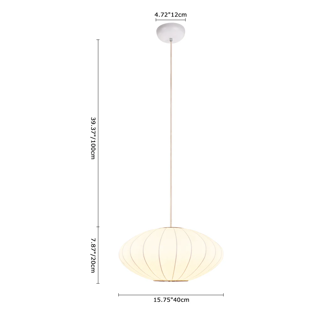 Single White Fabric Pendant Light - Image 15