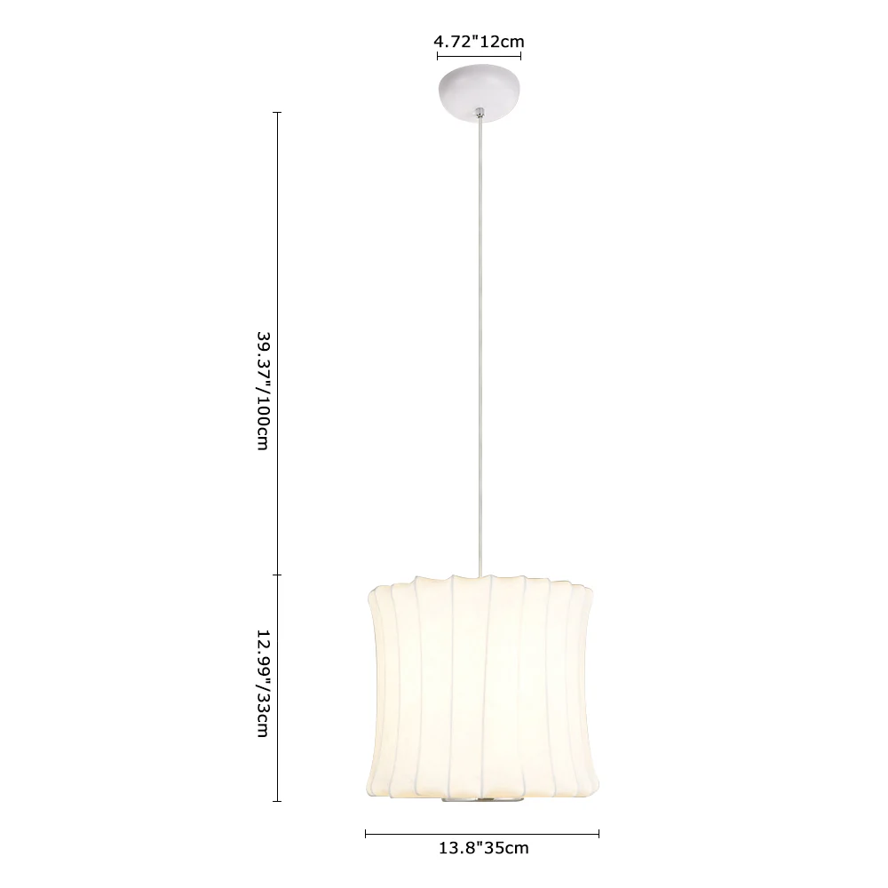 Single White Fabric Pendant Light - Image 16