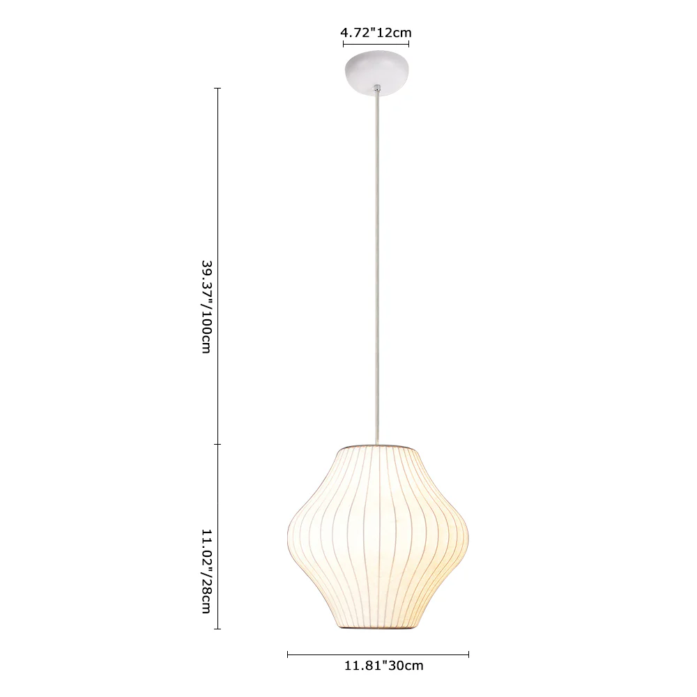 Single White Fabric Pendant Light - Image 17