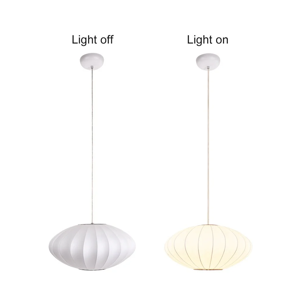 Single White Fabric Pendant Light - Image 6