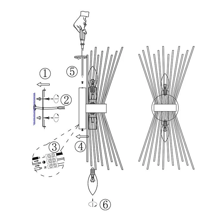 Mid-century Modern Starburst Brass Wall Sconce - Image 12