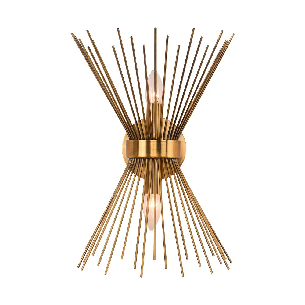 Mid-century Modern Starburst Brass Wall Sconce - Image 6