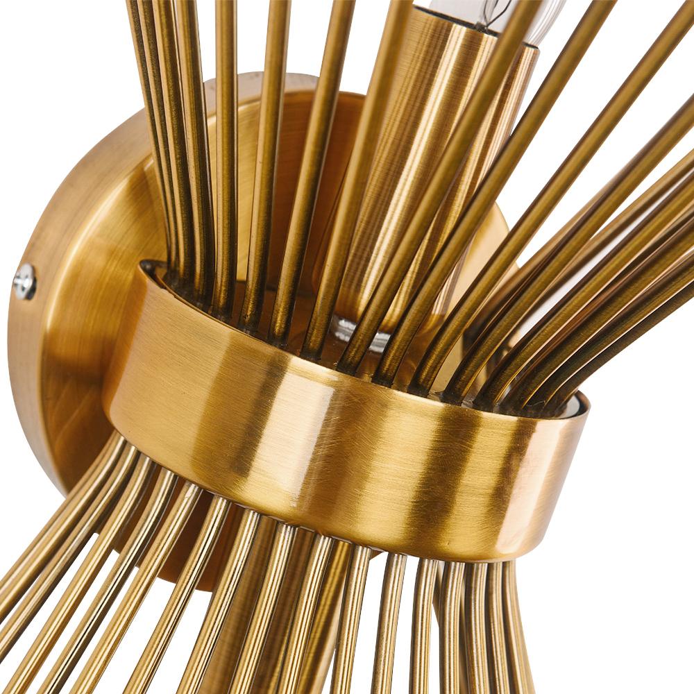 Mid-century Modern Starburst Brass Wall Sconce - Image 7