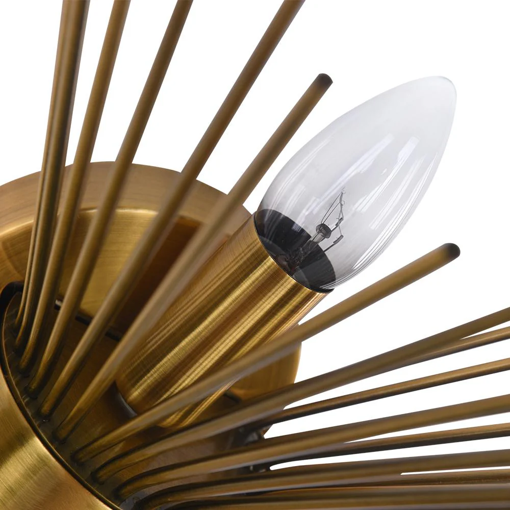 Mid-century Modern Starburst Brass Wall Sconce - Image 9