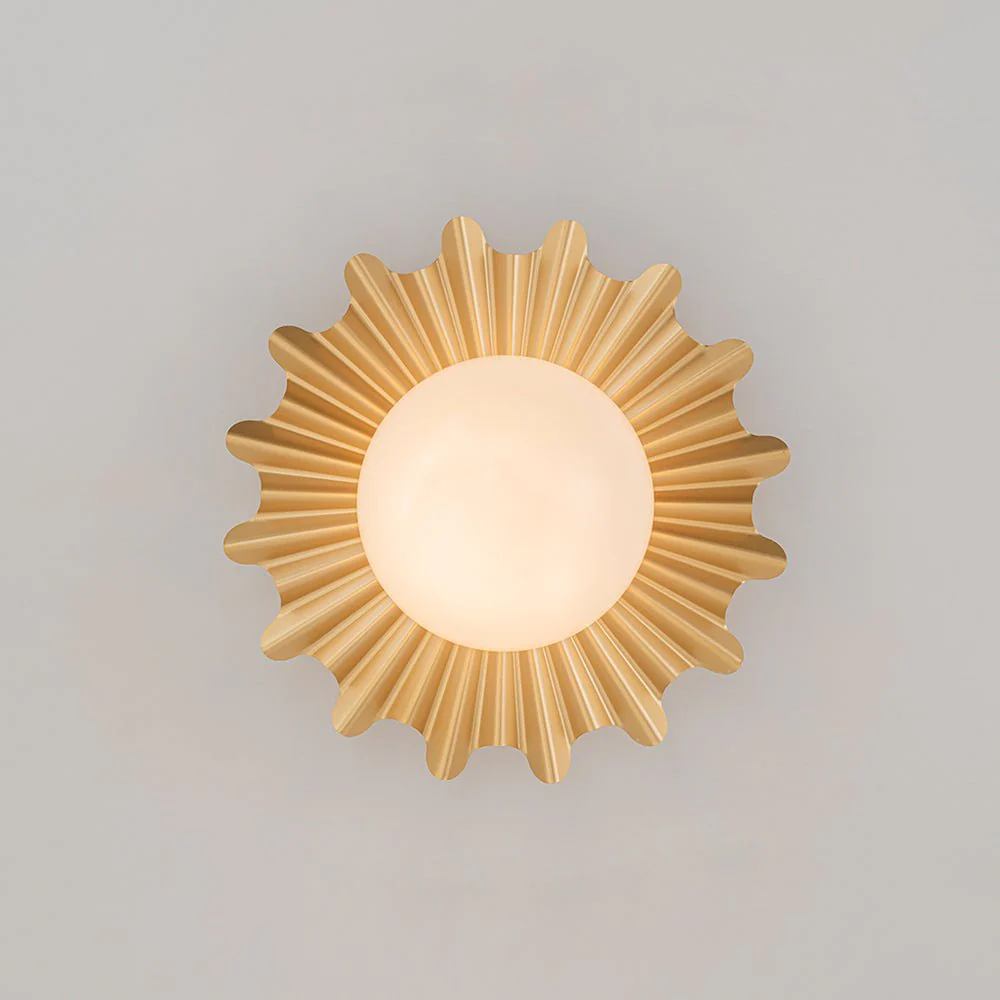 Mid-Century Sunburst 1-Light Opal Glass Globe Ceiling Light - Image 11