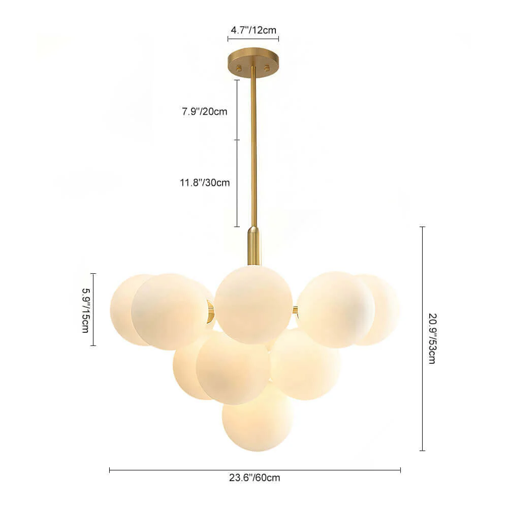 Milky Glass Cluster Bubble Chandelier - Image 27