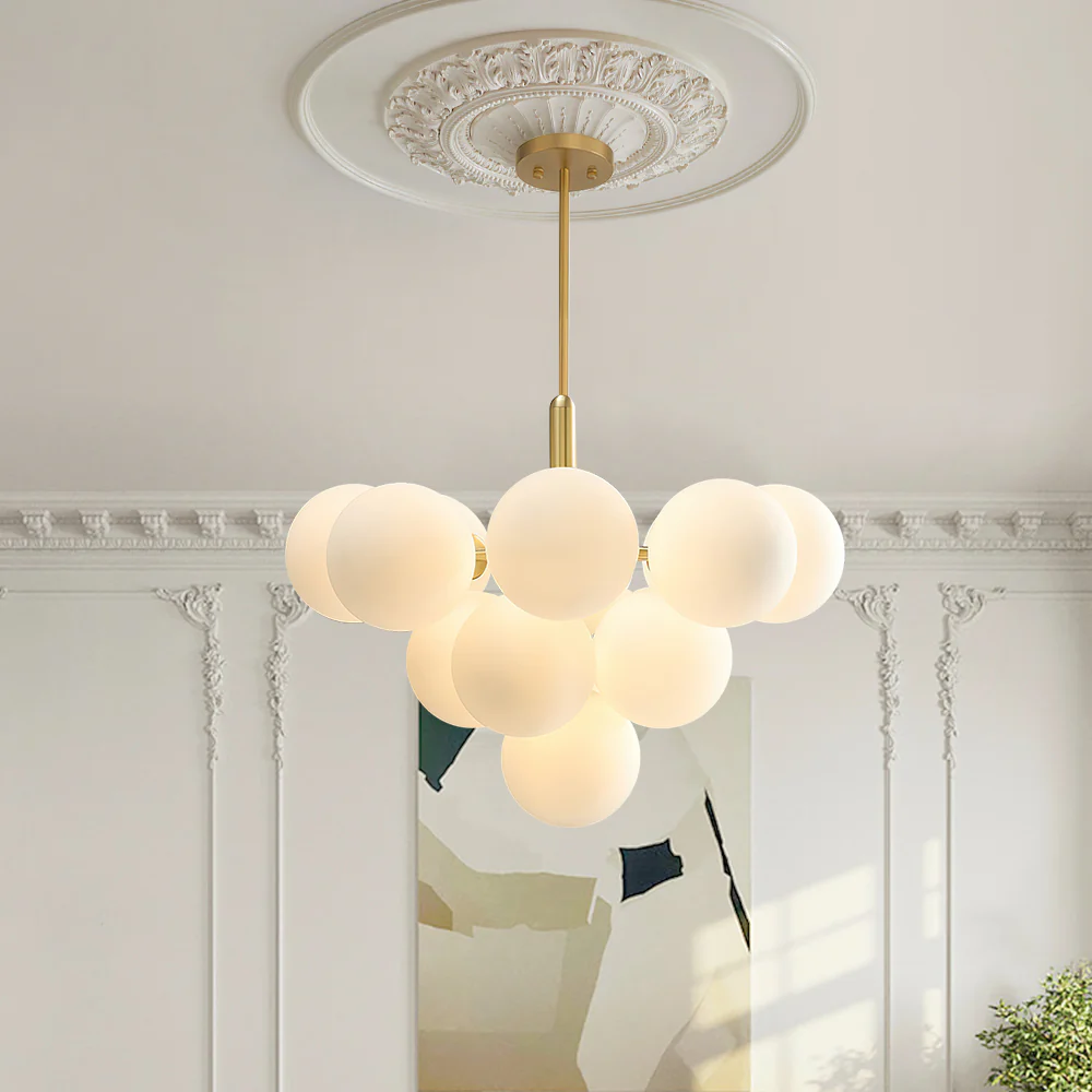Milky Glass Cluster Bubble Chandelier - Image 3