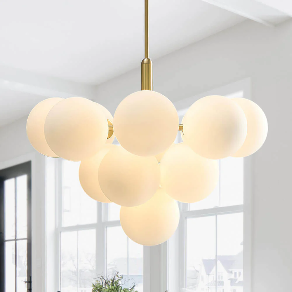 Milky Glass Cluster Bubble Chandelier - Image 6