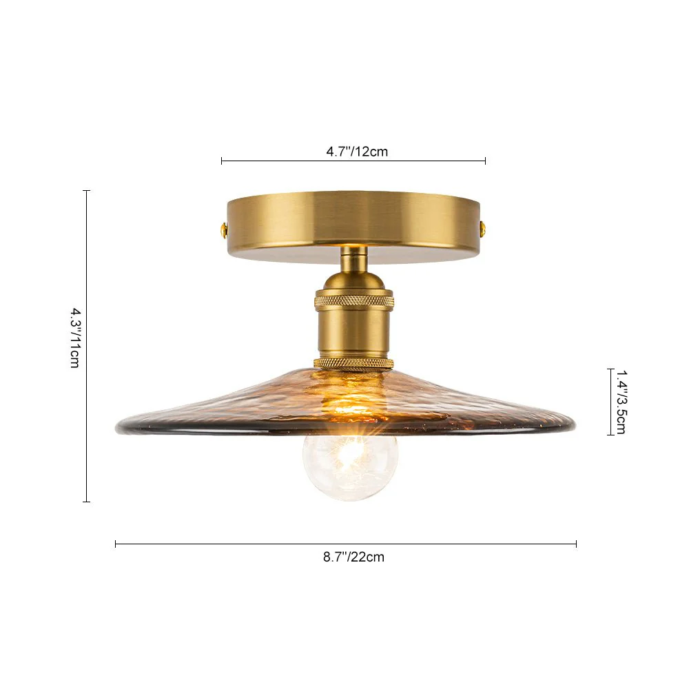Mini 1-Light Amber Swirl Glass Shade Semi Flush Mount - Image 12